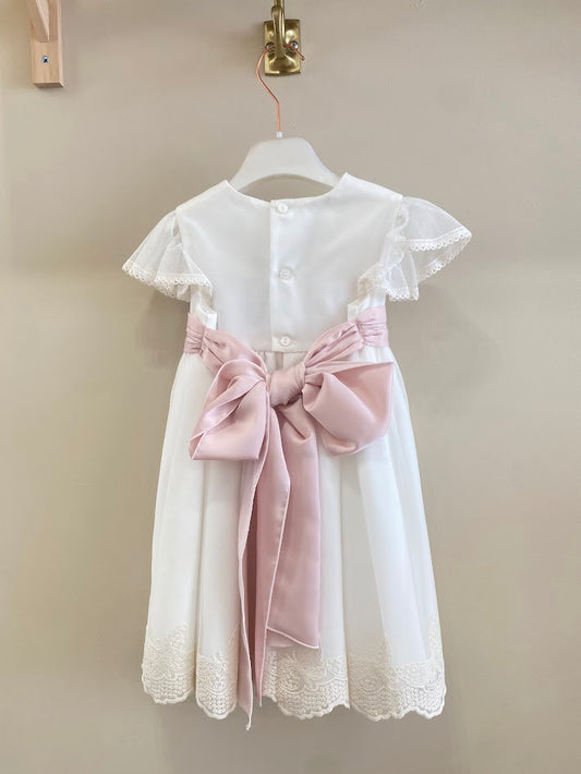 Vestido Bebe M/francesa em tule Bordado