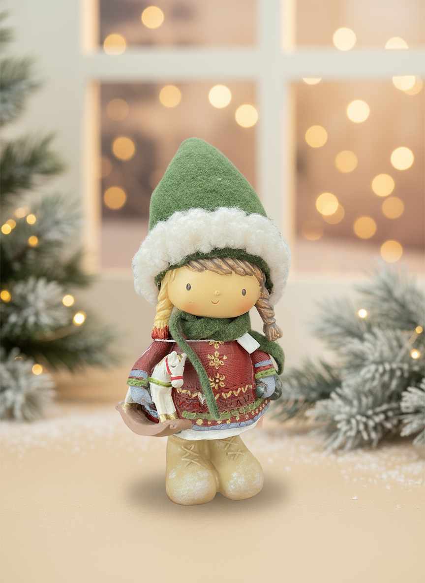 Polyresin Girl with Horse