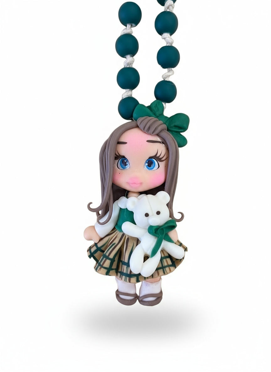 Christmas necklace made of polymer clay.