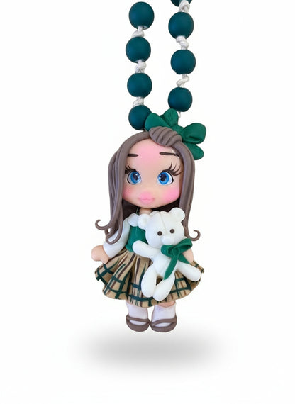 Christmas necklace made of polymer clay.