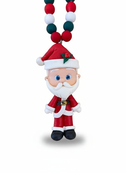 Christmas necklace made of polymer clay.