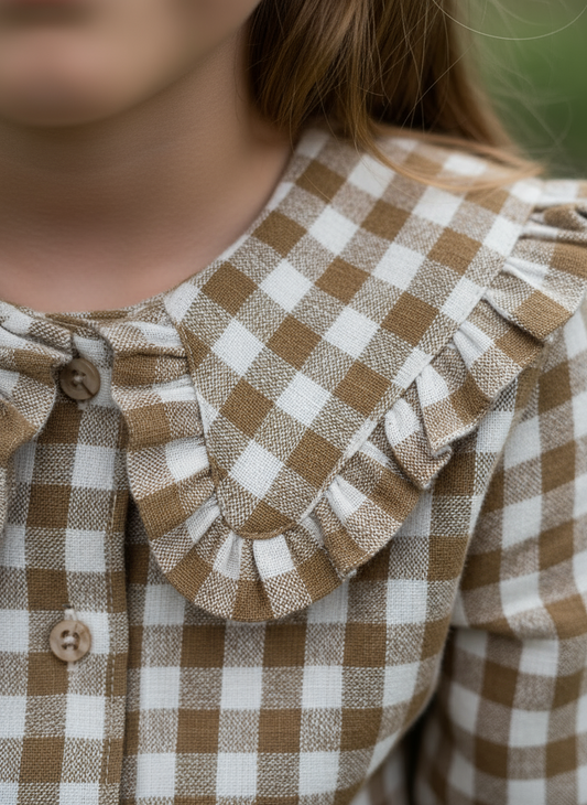 HG Brown Plaid Blouse