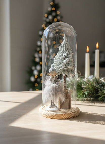 Campânula c/ Anjo e Pinheiro | 31cm