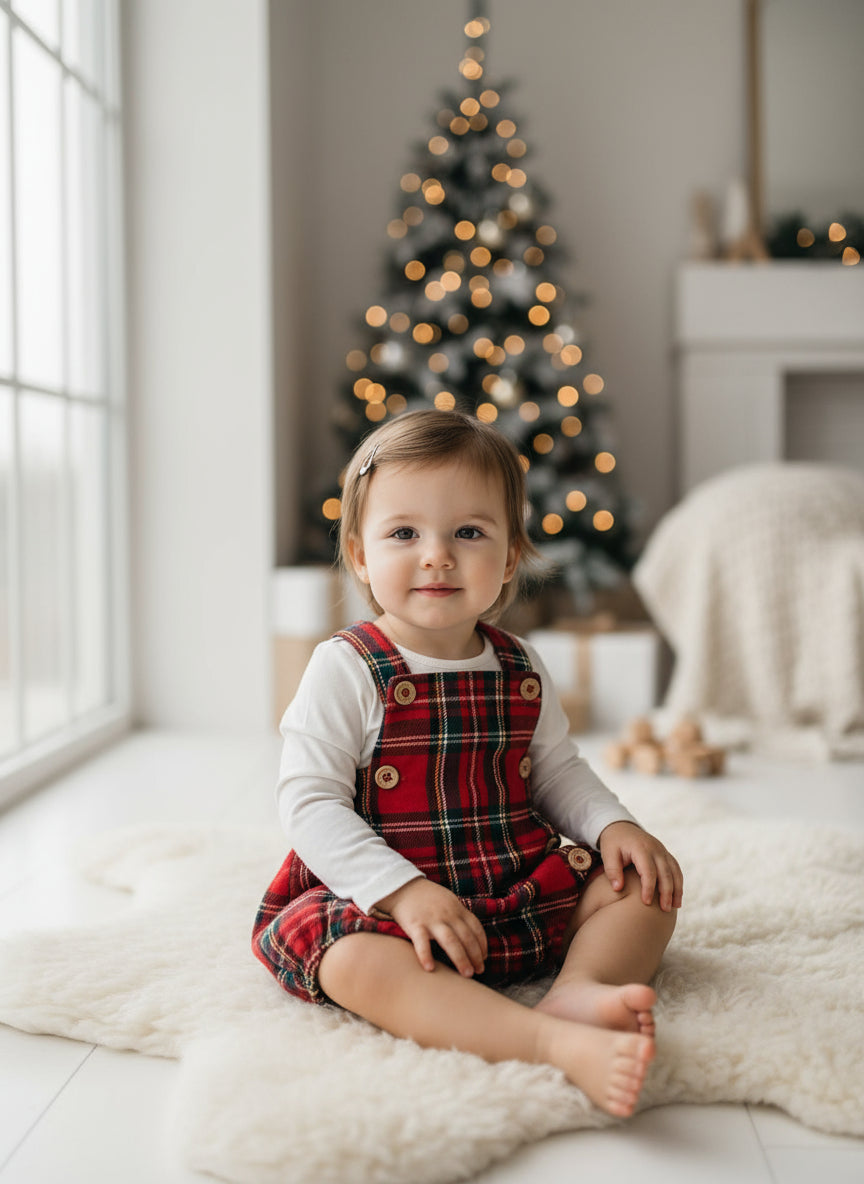 Jardineira em Fofo Tartan c/ Botões