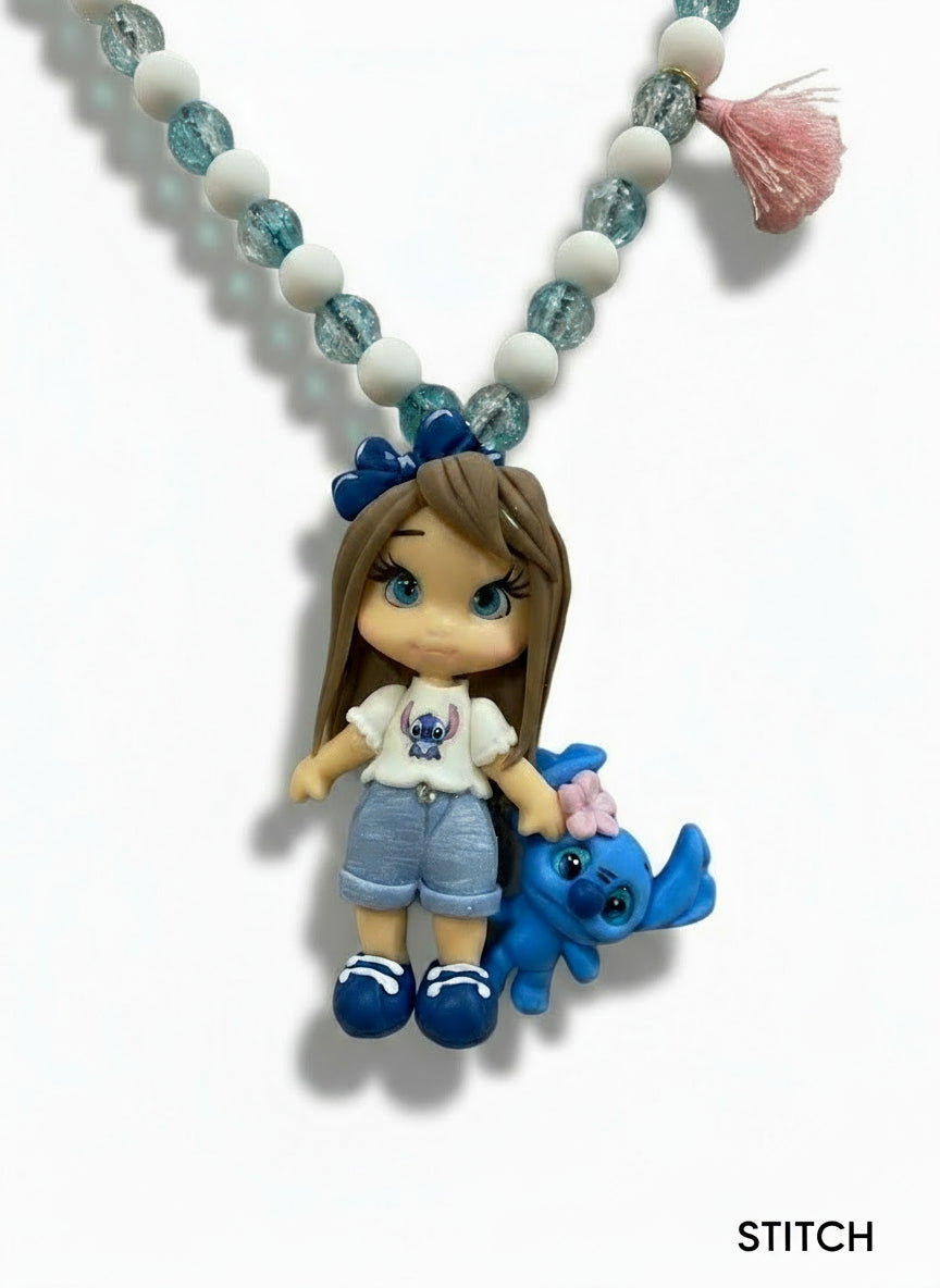 Colar em Biscuit: Stitch | Angel