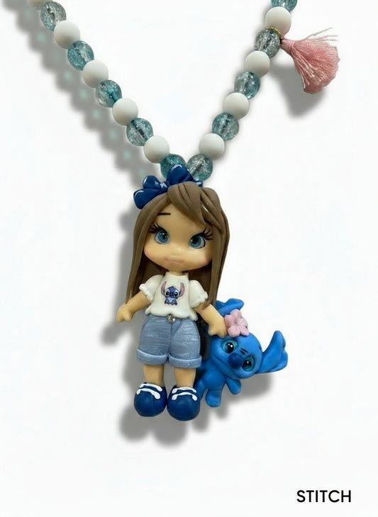 Colar em Biscuit: Stitch | Angel