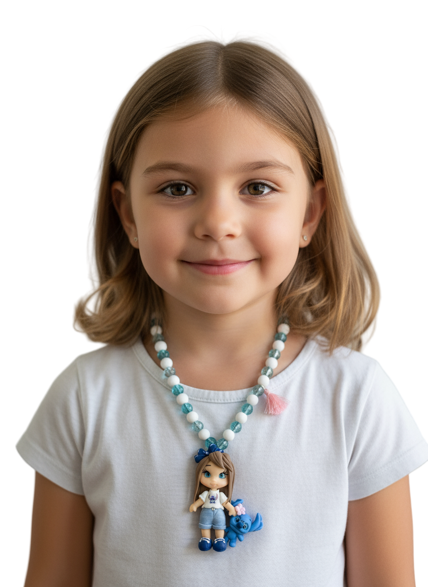 Colar em Biscuit: Stitch | Angel