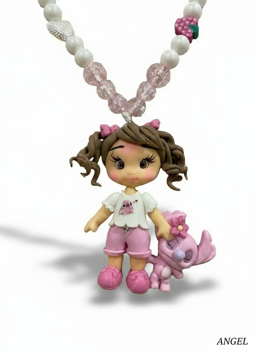 Colar em Biscuit: Stitch | Angel