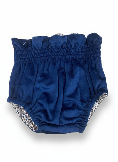 Tapa Fraldas em Veludo Azul Marinho