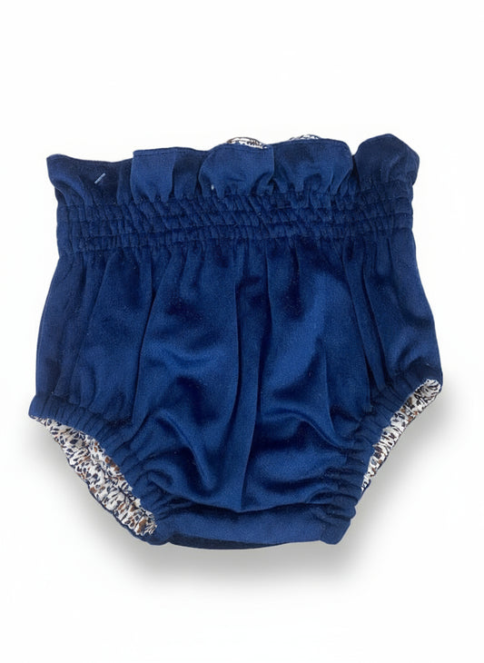 Tapa Fraldas em Veludo Azul Marinho