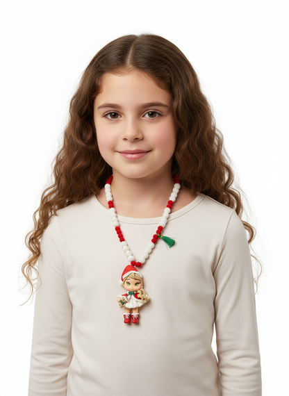 Christmas necklace made of polymer clay.