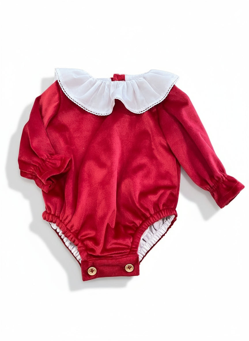 Fofo em Veludo Vermelho c/Gola Branca