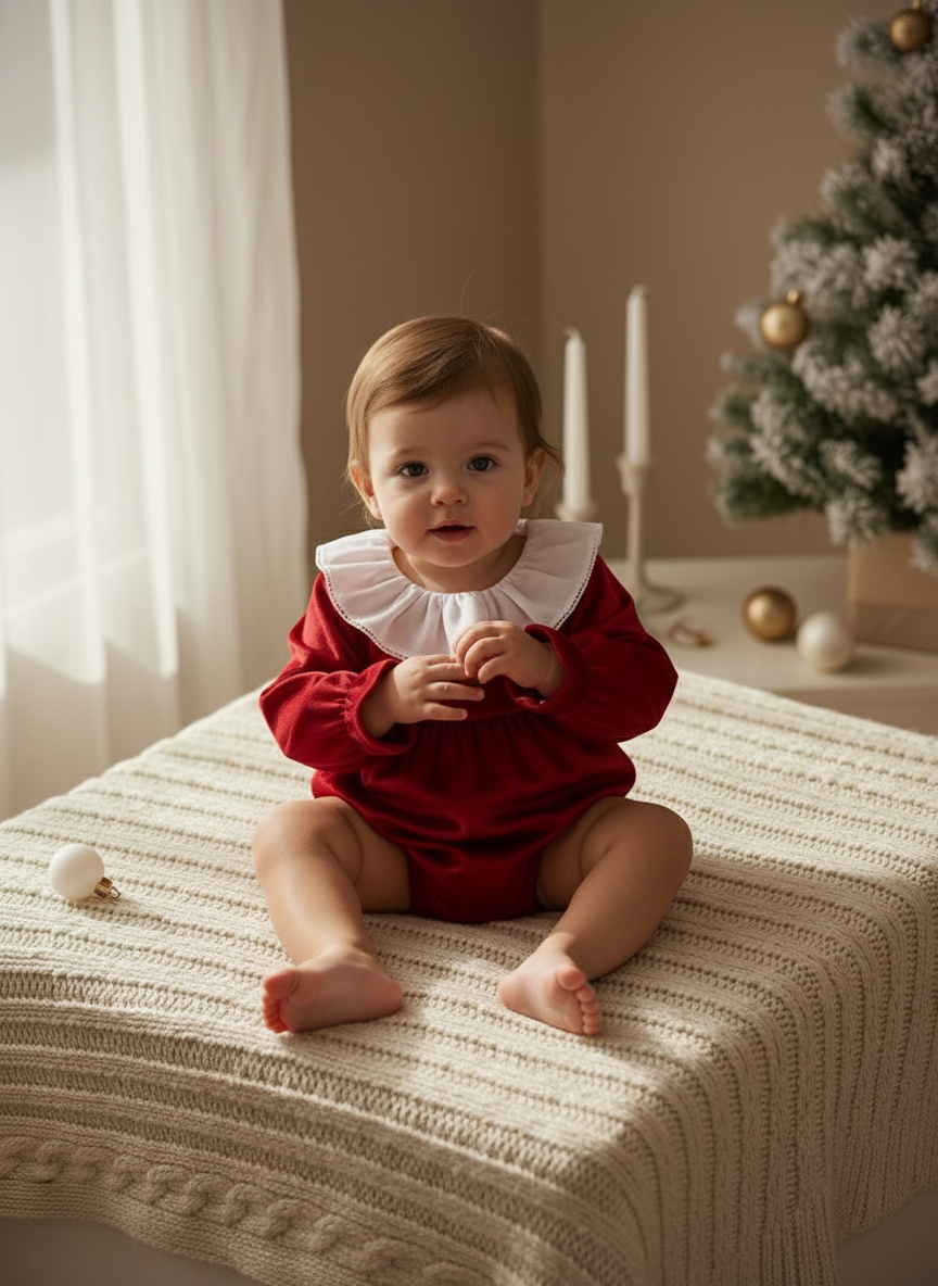 Fofo em Veludo Vermelho c/Gola Branca