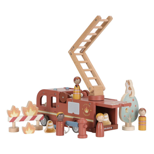 Camion de pompiers en bois