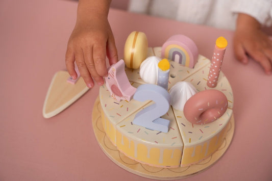 Wooden Birthday Cake - Pink