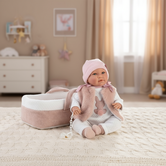 Crying Mimi with carrycot - 42cm