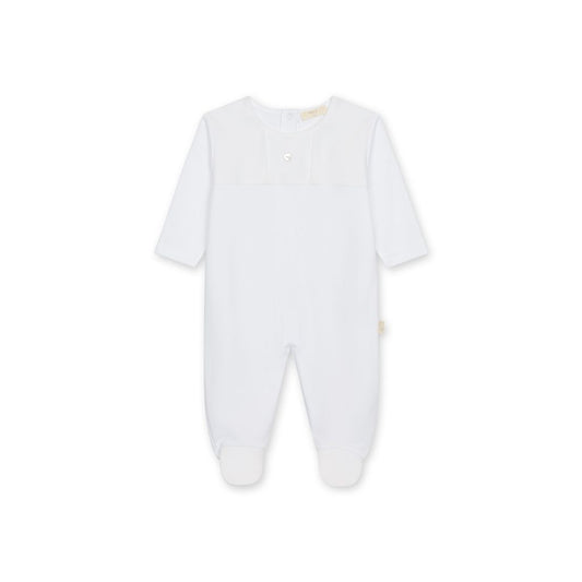 Babygrow de Algodão Bebé Branco - Coleção Linen