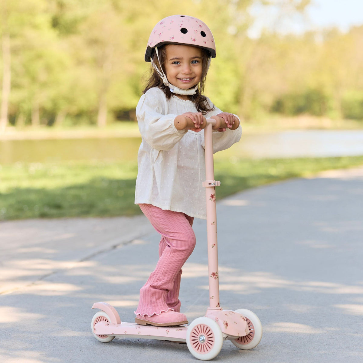 Trotinete de 3 Rodas Fairy Floral Pink | Little Dutch