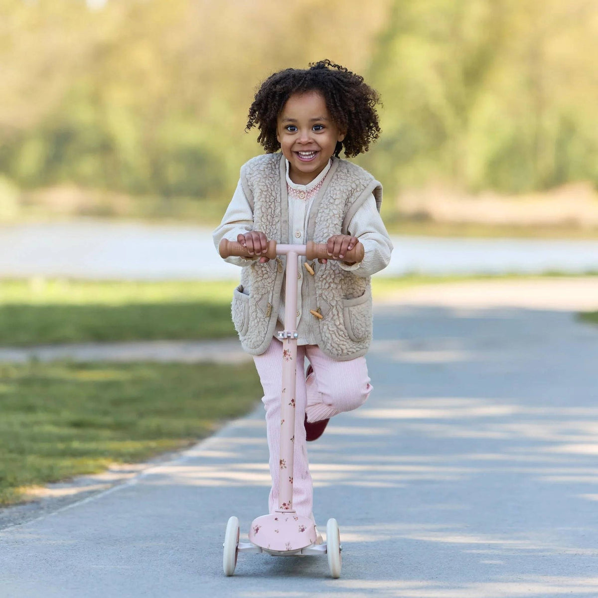 Trotinete de 3 Rodas Fairy Floral Pink | Little Dutch