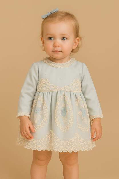 Green/Beige Lace Dress