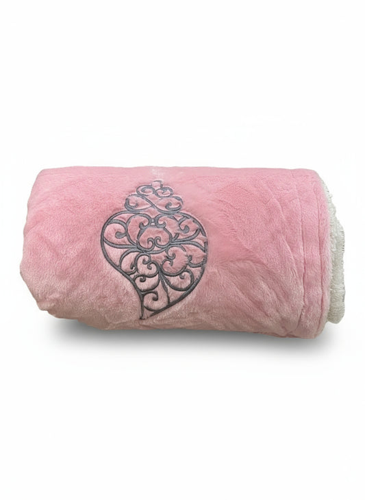 Manta Duplo Pêlo Rosa - Coração Viana