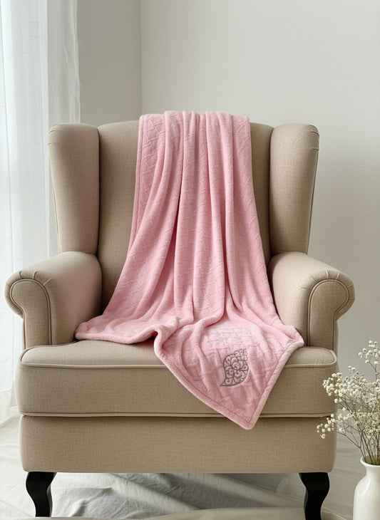 Manta Duplo Pêlo Rosa - Coração Viana