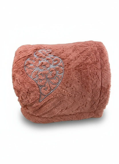 Double Pile Old Rose Blanket - Viana Heart