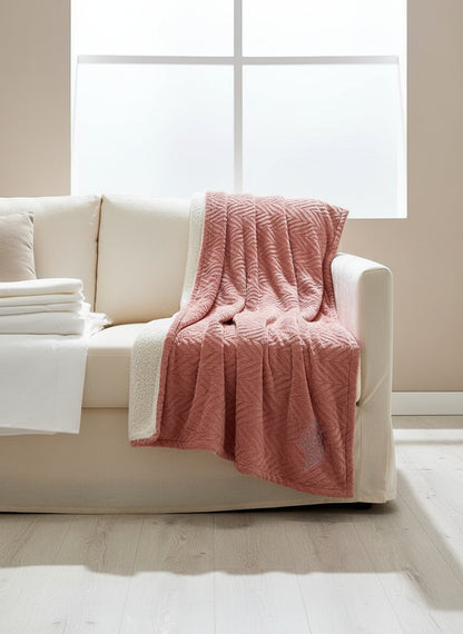 Double Pile Old Rose Blanket - Viana Heart