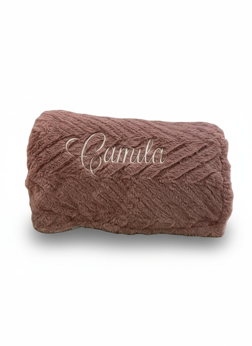 Manta Duplo Pêlo Rosa Velho: "Camila"