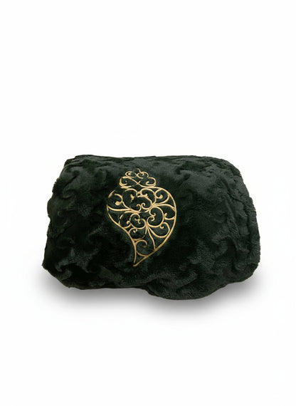 Manta Duplo Pêlo Verde Escuro - Coração Viana