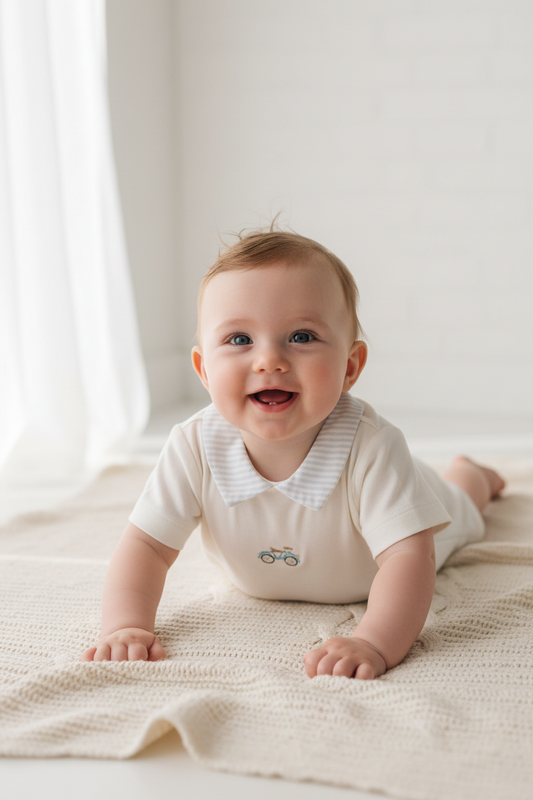 Fofo de Bebé em Algodão Nursery Ivory & Blue