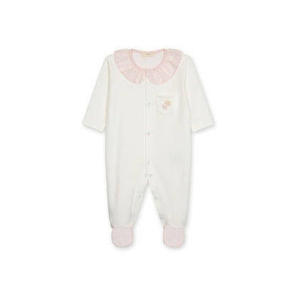 Babygrow de Algodão Bebé Nursery Ivory & Pink