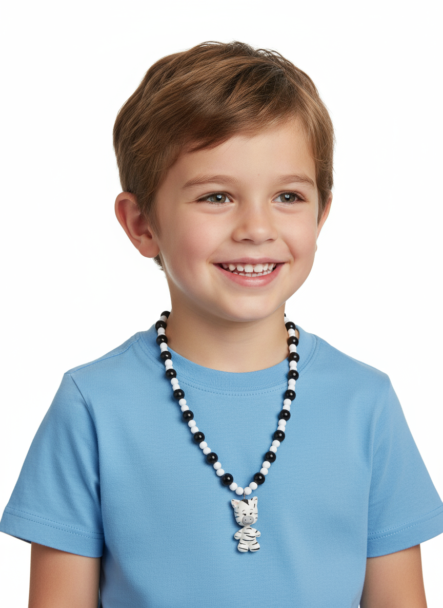 Colar em Biscuit Zebra Riscas