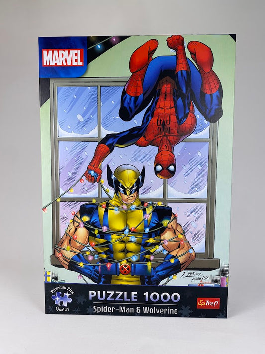 Puzzle 1000 pièces - Spider-Man et Wolverine de Noël