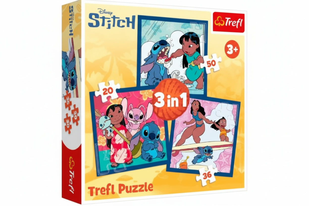 Puzzle 3 em 1- Time With Stitch