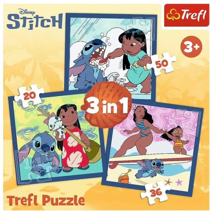 Puzzle 3 em 1- Time With Stitch