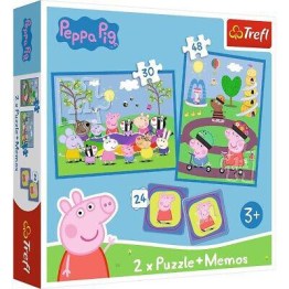 Puzzle 2 em 1 + Jogo Memória- Peppa Pig
