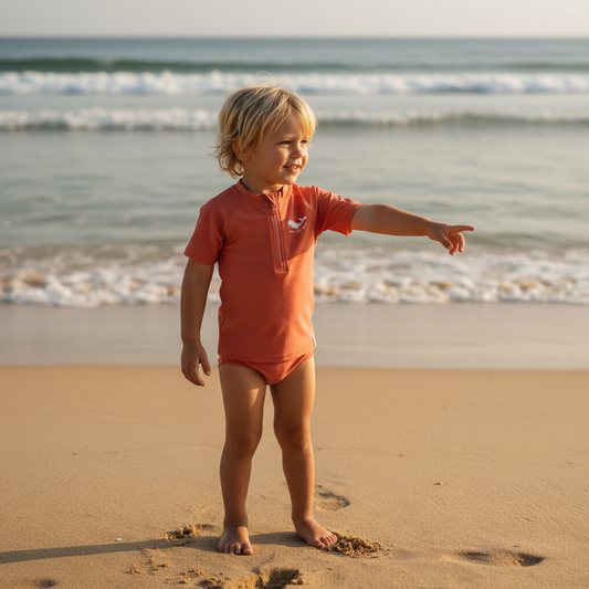 T-shirt de Praia MC- Sea Life Coral Red