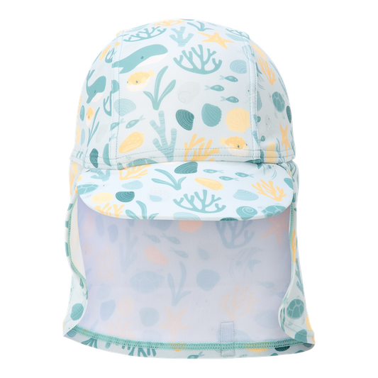 Beach Hat-Seashells surf blue