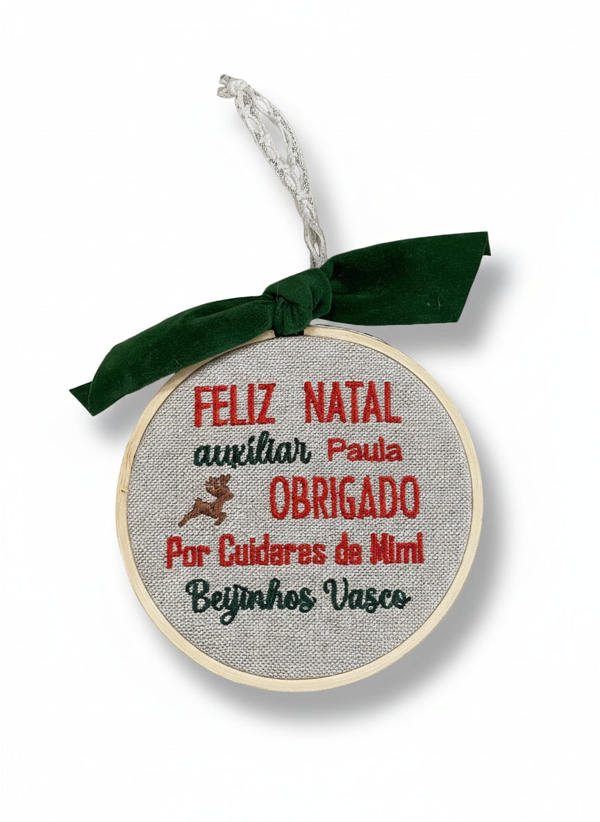 Bastidor d10 "Feliz Natal Auxiliar/Educadora..."