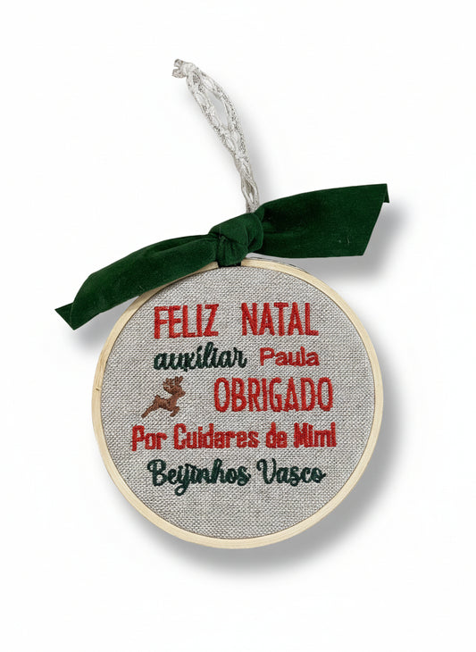 Bastidor d10 "Feliz Natal Auxiliar/Educadora..."