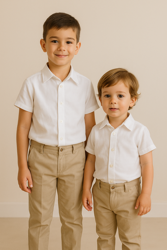 Chemise en lin à manches courtes