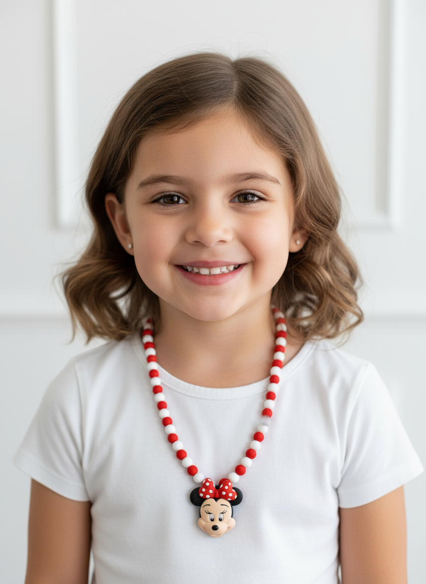 Colar em Biscuit Cara Minnie