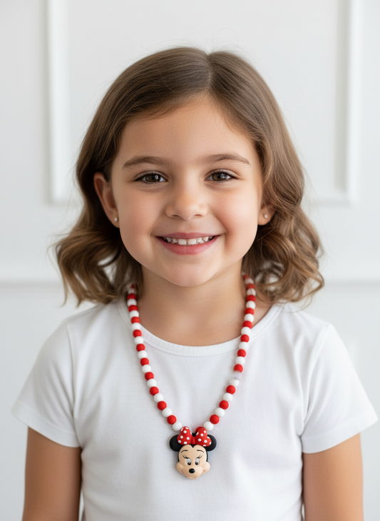 Colar em Biscuit Cara Minnie