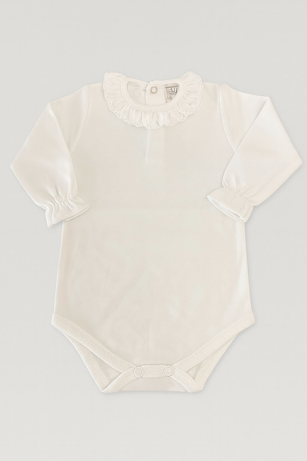 Body Branco com Gola em Plumeti