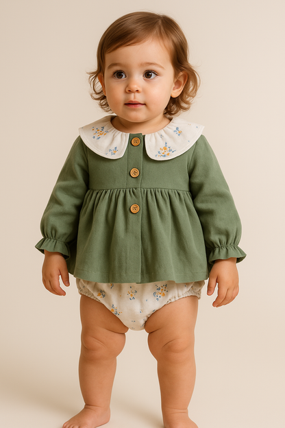 Conjunto Verde HG Vestido+Tapa-Fraldas