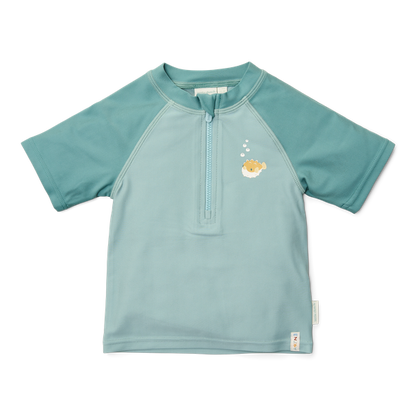 T-shirt de plage MC-Seashells surf bleu