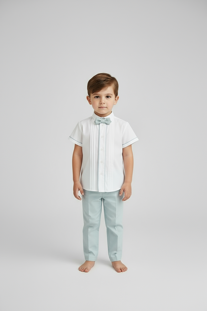 Shirt with pleats and details