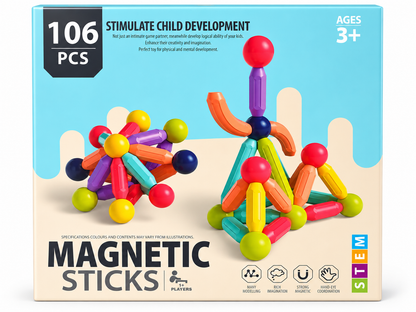 Magnetic Sticks 106 Peças - STEM