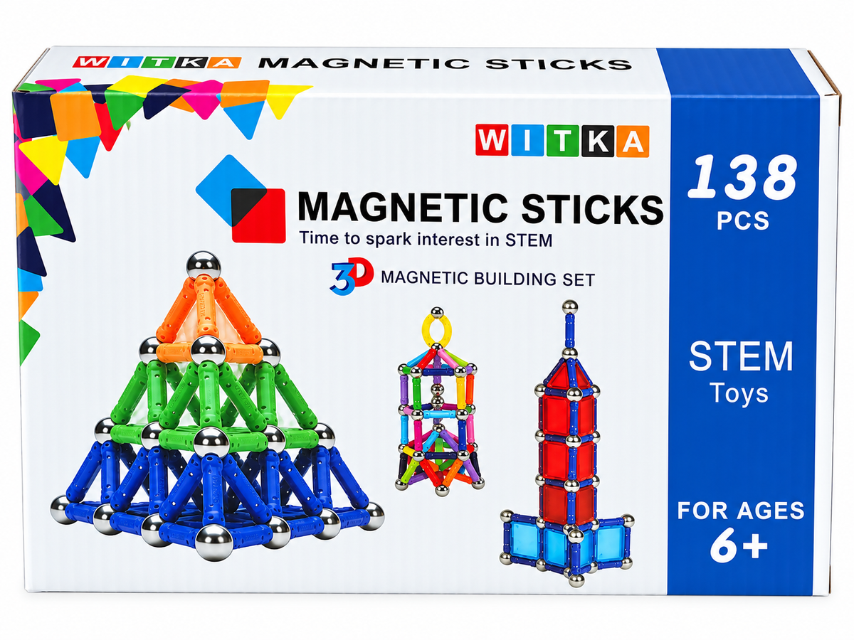 Jogo de Construção Magnética 138 Peças - WITKA